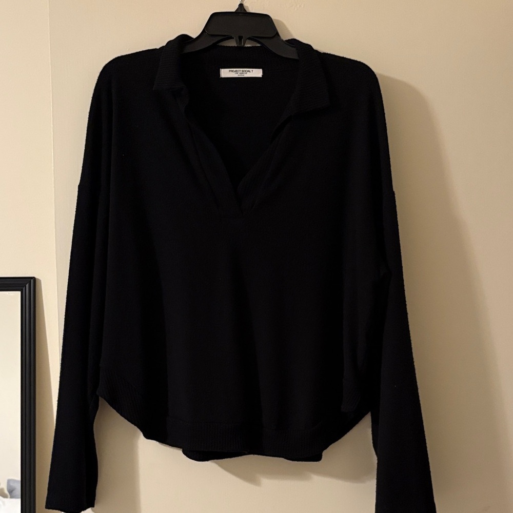Project Social T Black Button Down Shirt